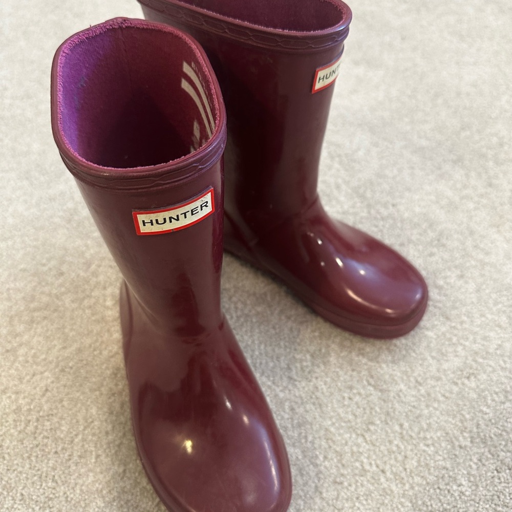 Hunter Kids Maroon Rain Boots